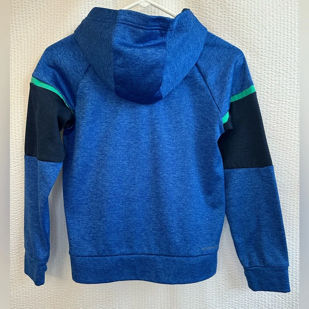 RUSSELL ATHLETIC Blue Fleece Hoodie Boys Large 10-12 Pullover Sweatshirt